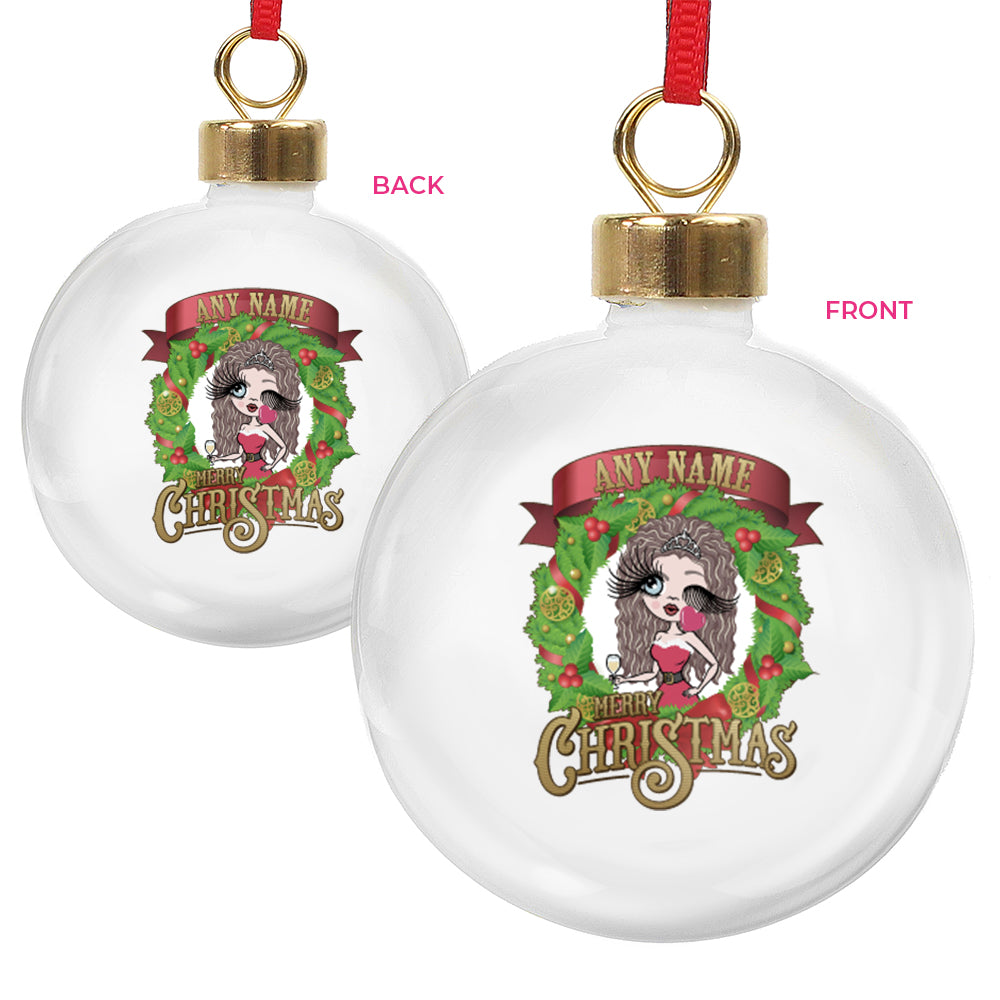 ClaireaBella Merry Christmas Personalised Shatterproof Bauble