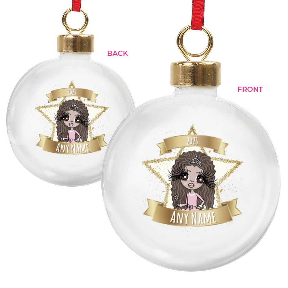 ClaireaBella Girls Star Personalised Shatterproof Bauble