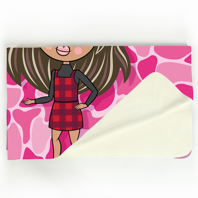 ClaireaBella Girls Personalised Pink Stone Wall Fleece Blanket