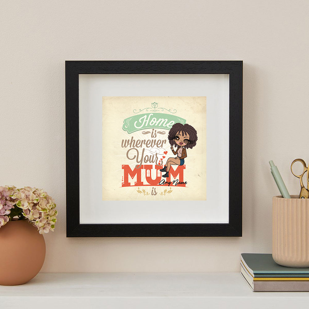 ClaireaBella Home Is Where Mum Is Personalised Framed Print