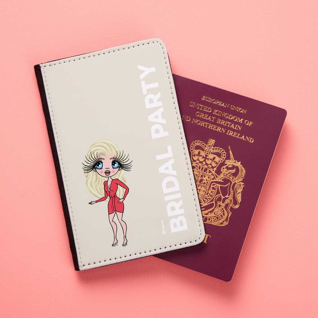 ClaireaBella Bold Bridal Beige Party Passport Cover