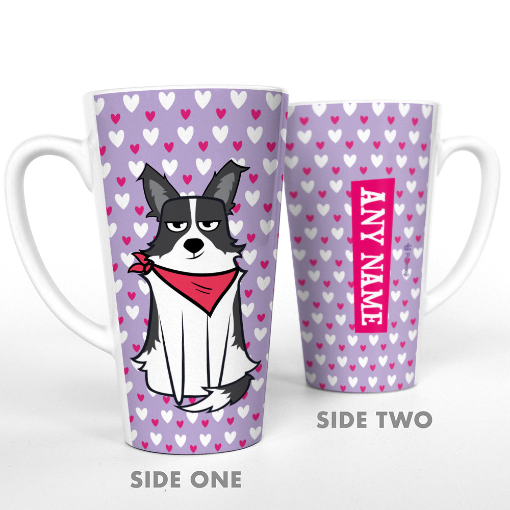 Personalised Dog Hearts Latte Mug