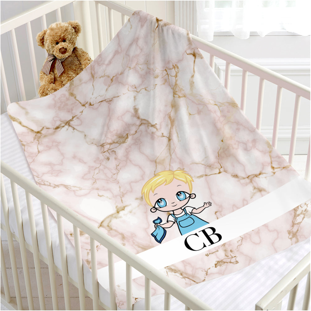 Early Years Lux Collection Pink Marble Fleece Blanket