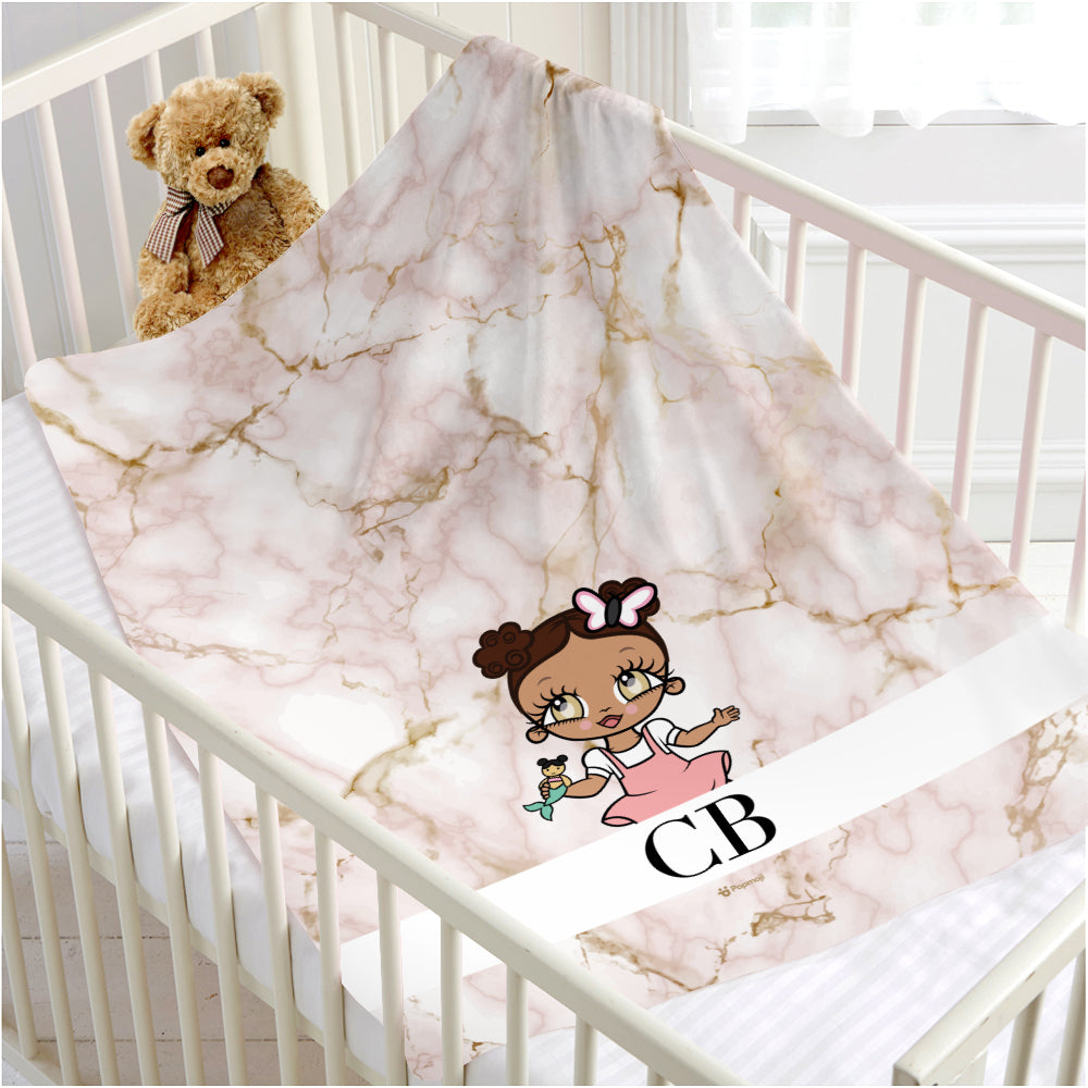 Early Years Lux Collection Pink Marble Fleece Blanket
