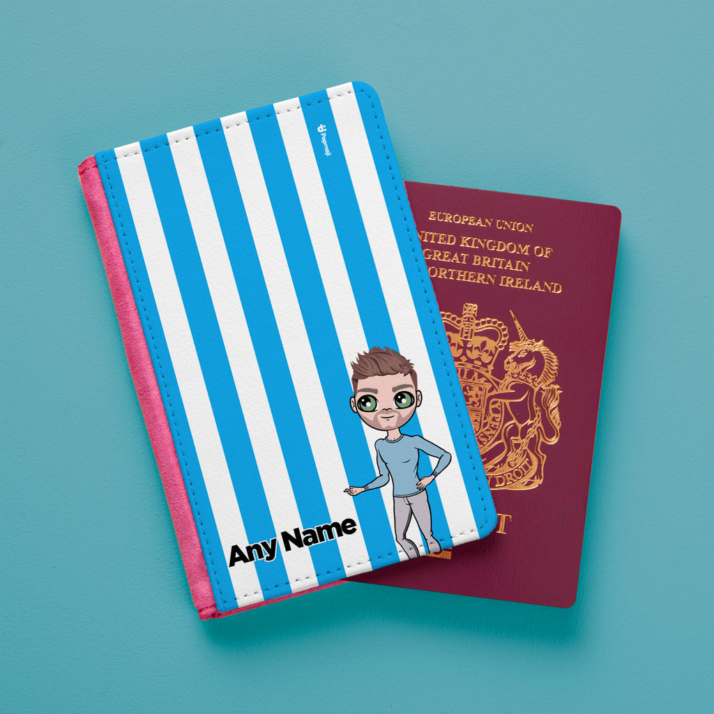 MrCB Personalised Blue Stripe Passport Cover