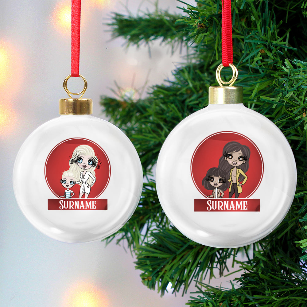 Multi Character Adult And Child Personalised Shatterproof Bauble