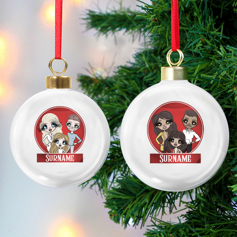 Multi Character Adult And 2 Children Personalised Shatterproof Bauble