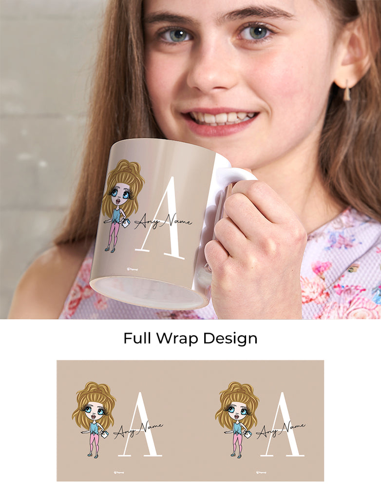ClaireaBella Girls The LUX Collection Initial Nude Mug