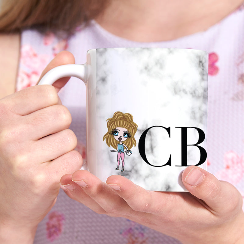 ClaireaBella Girls The LUX Collection White Marble Mug