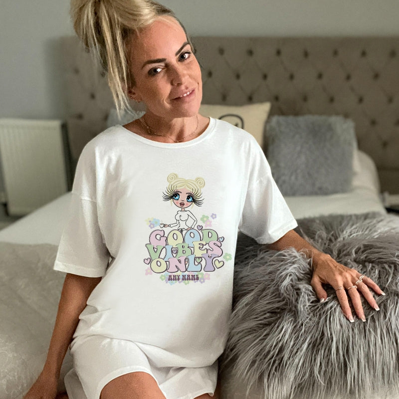 ClaireaBella Personalised Good Vibes Only Sleep Tee - Image 2
