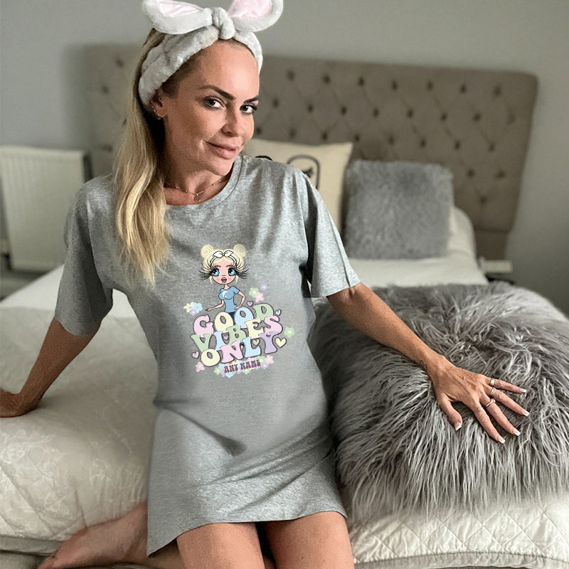 ClaireaBella Personalised Good Vibes Only Sleep Tee - Image 4