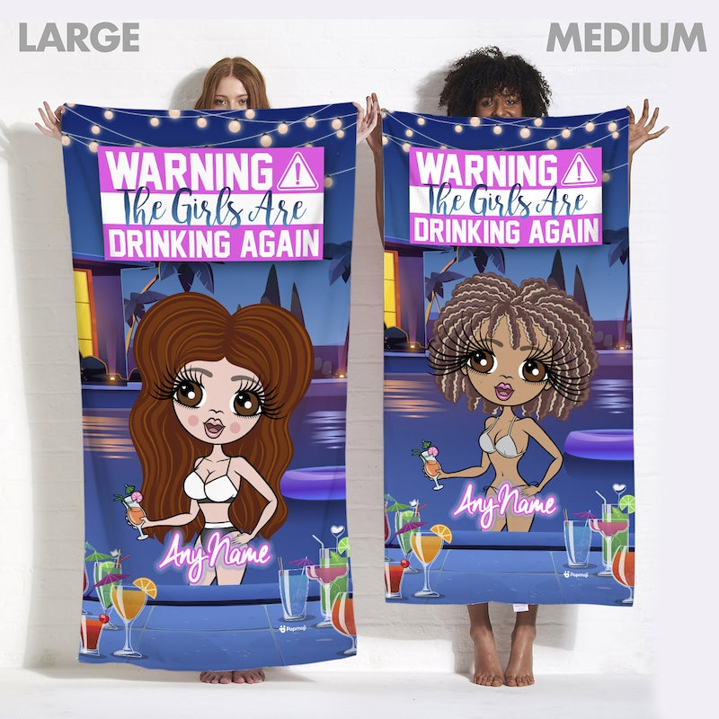 ClaireaBella Personalised Girls Trip Are Drinking Again Beach Towel - Image 5