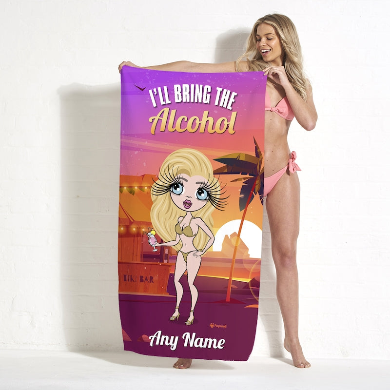 ClaireaBella Personalised Girls Trip The Alcohol Beach Towel - Image 3