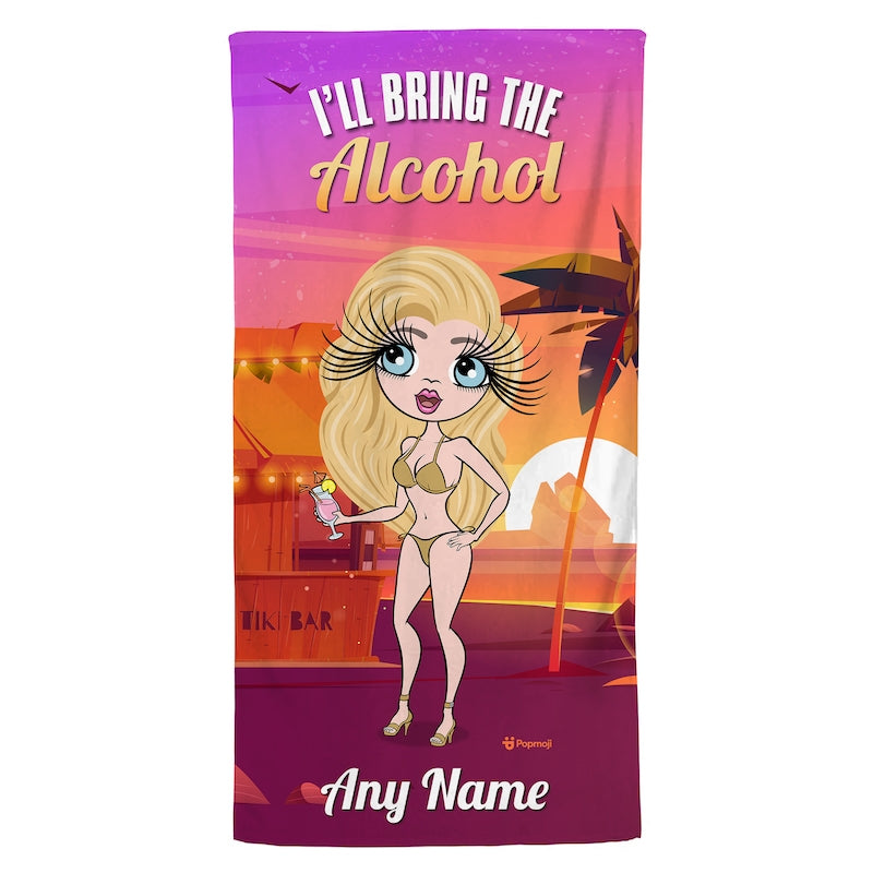 ClaireaBella Personalised Girls Trip The Alcohol Beach Towel - Image 1