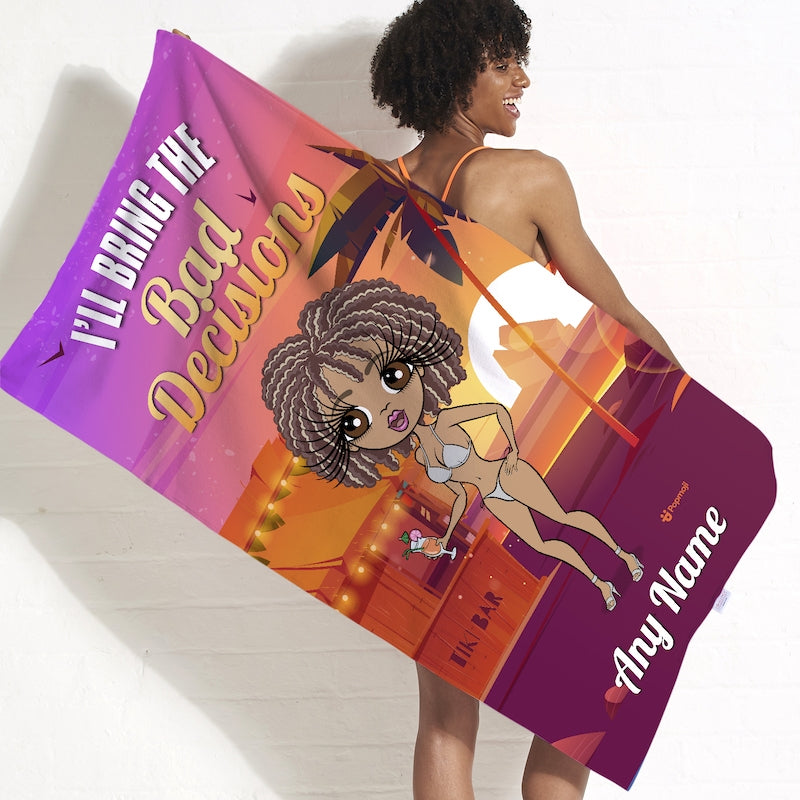 ClaireaBella Personalised Girls Trip The Bad Decisions Beach Towel - Image 2