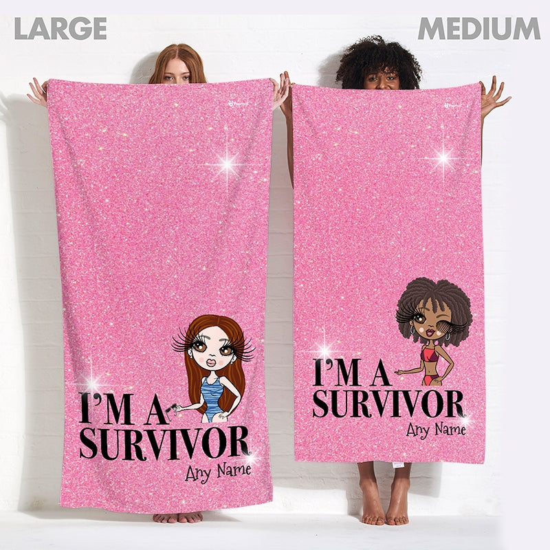 ClaireaBella Personalised I'm A Survivor Beach Towel - Image 5