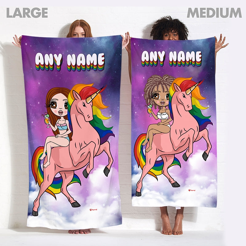 ClaireaBella Rainbow Unicorn Beach Towel - Image 4