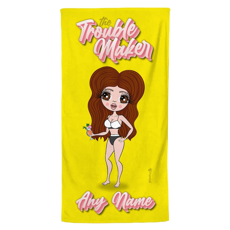 ClaireaBella Personalised The Trouble Maker Girls Trip Beach Towel - Image 3