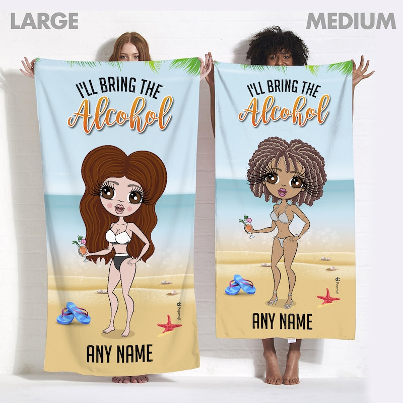 ClaireaBella Personalised Tropical Girls Trip The Alcohol Beach Towel - Image 4
