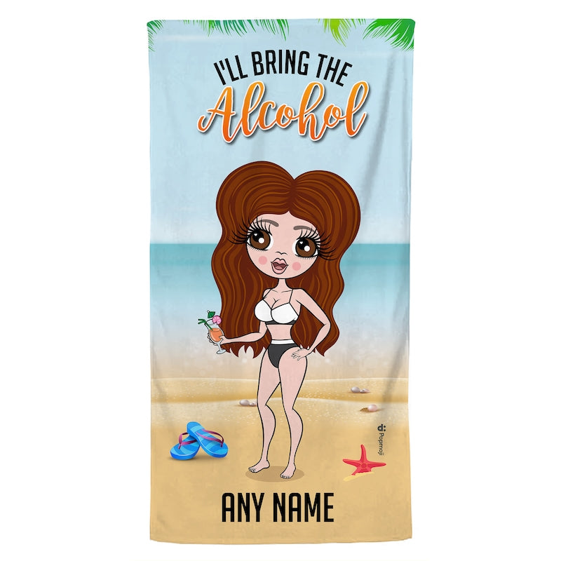 ClaireaBella Personalised Tropical Girls Trip The Alcohol Beach Towel - Image 2