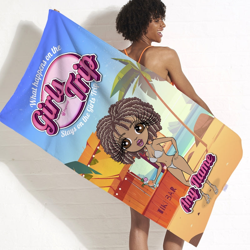 ClaireaBella Personalised Stays On Girls Trip Beach Towel - Image 1