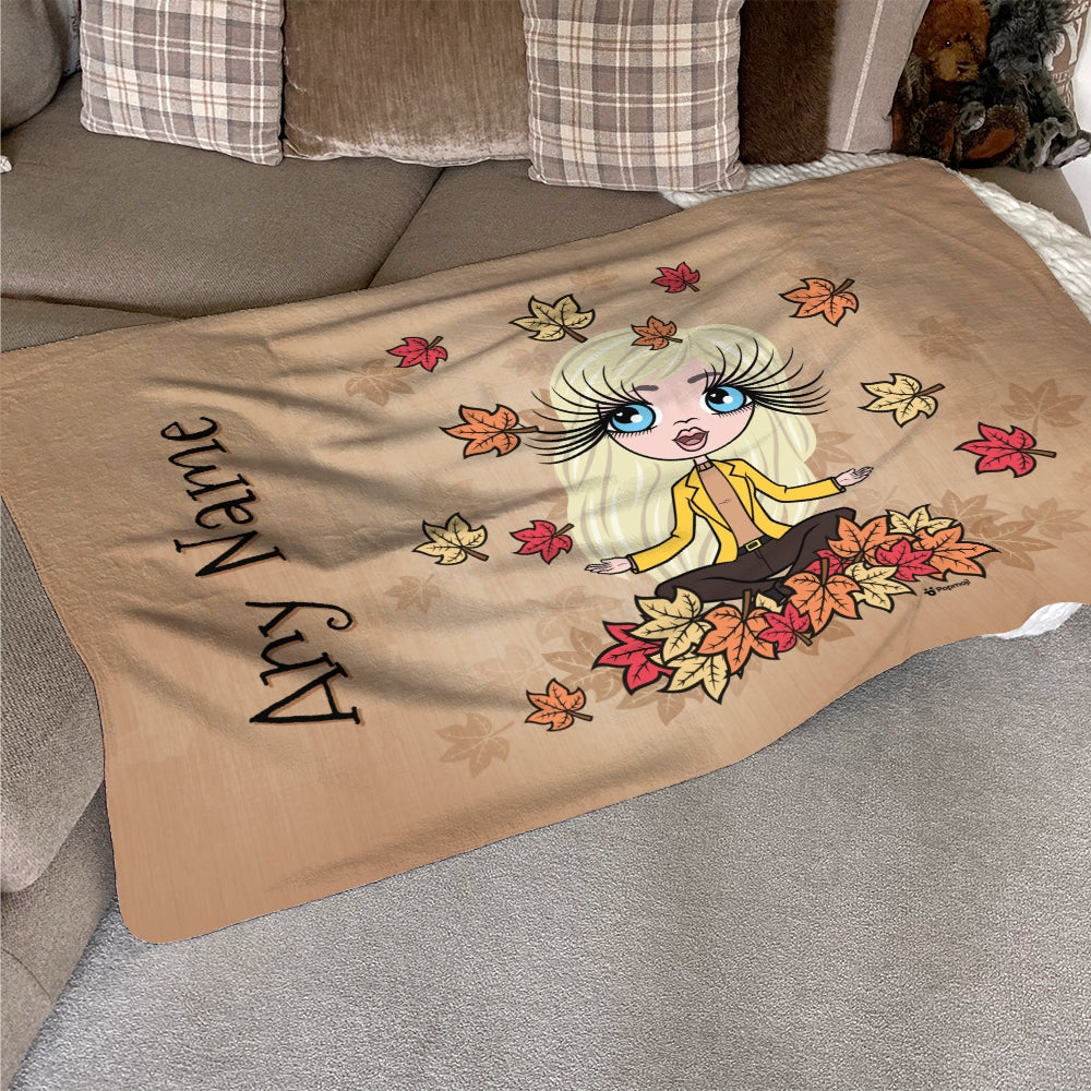 ClaireaBella Personalised Autumn Leaves Fleece Blanket - Image 4