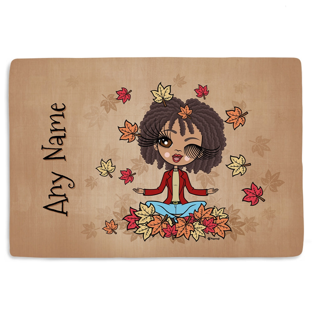 ClaireaBella Personalised Autumn Leaves Fleece Blanket - Image 1