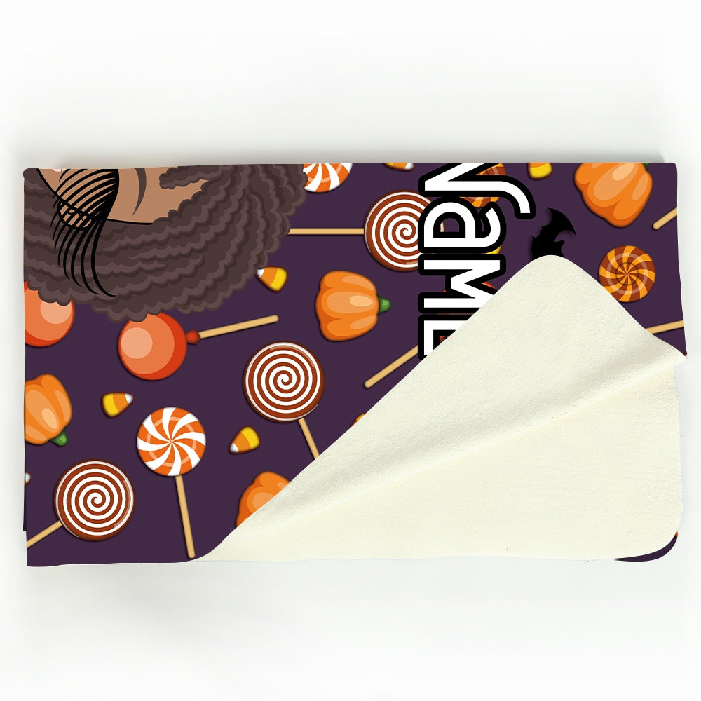 ClaireaBella Personalised Spooky Sweet Treats Fleece Blanket - Image 3