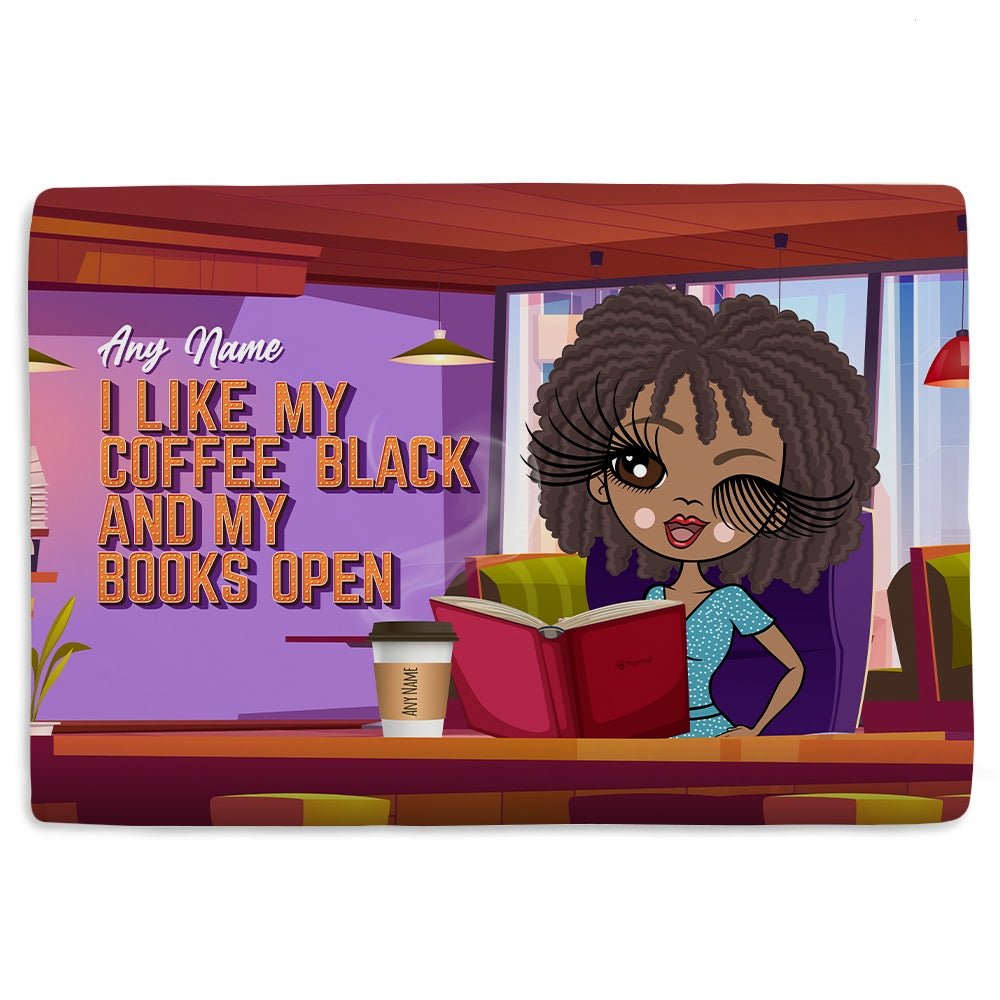ClaireaBella Personalised I Like My Coffee Black Fleece Blanket - Image 1