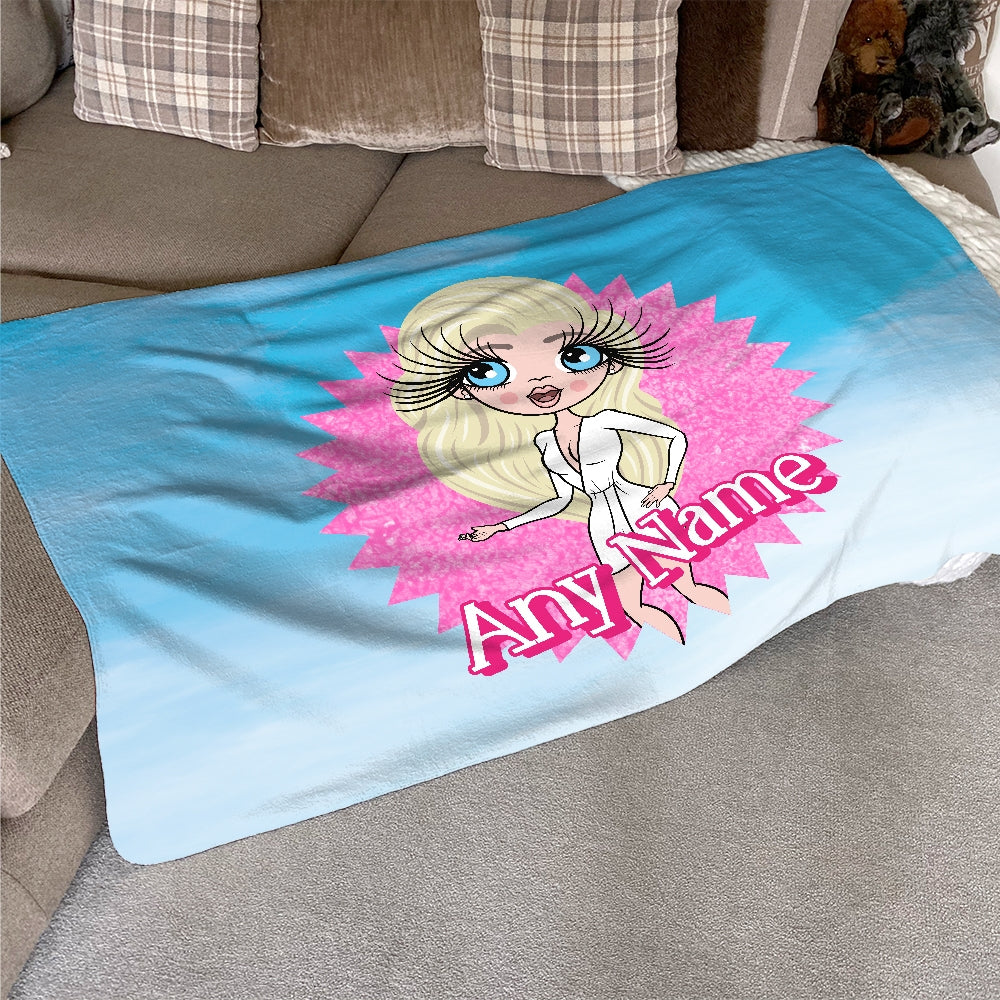 ClaireaBella Personalised Pink Star Burst Fleece Blanket - Image 6