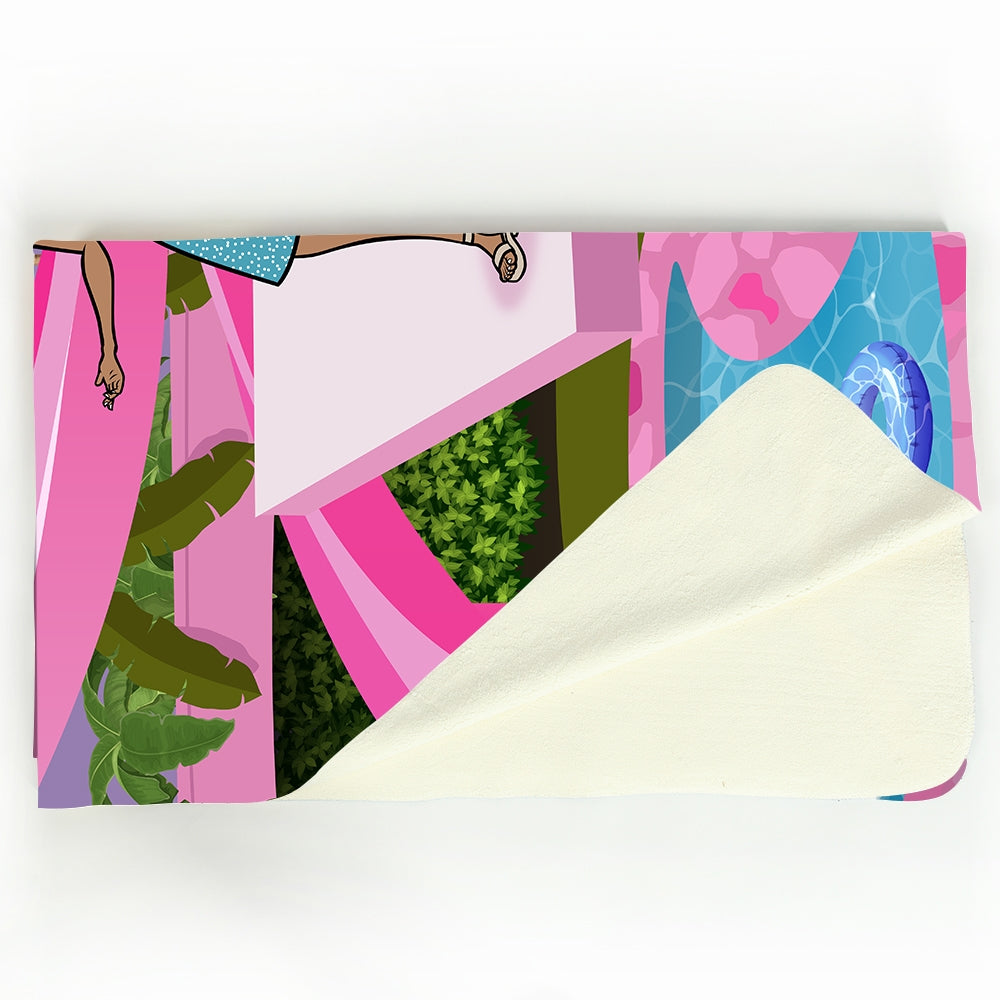 ClaireaBella Personalised Pink Palace Fleece Blanket Toxic Fox