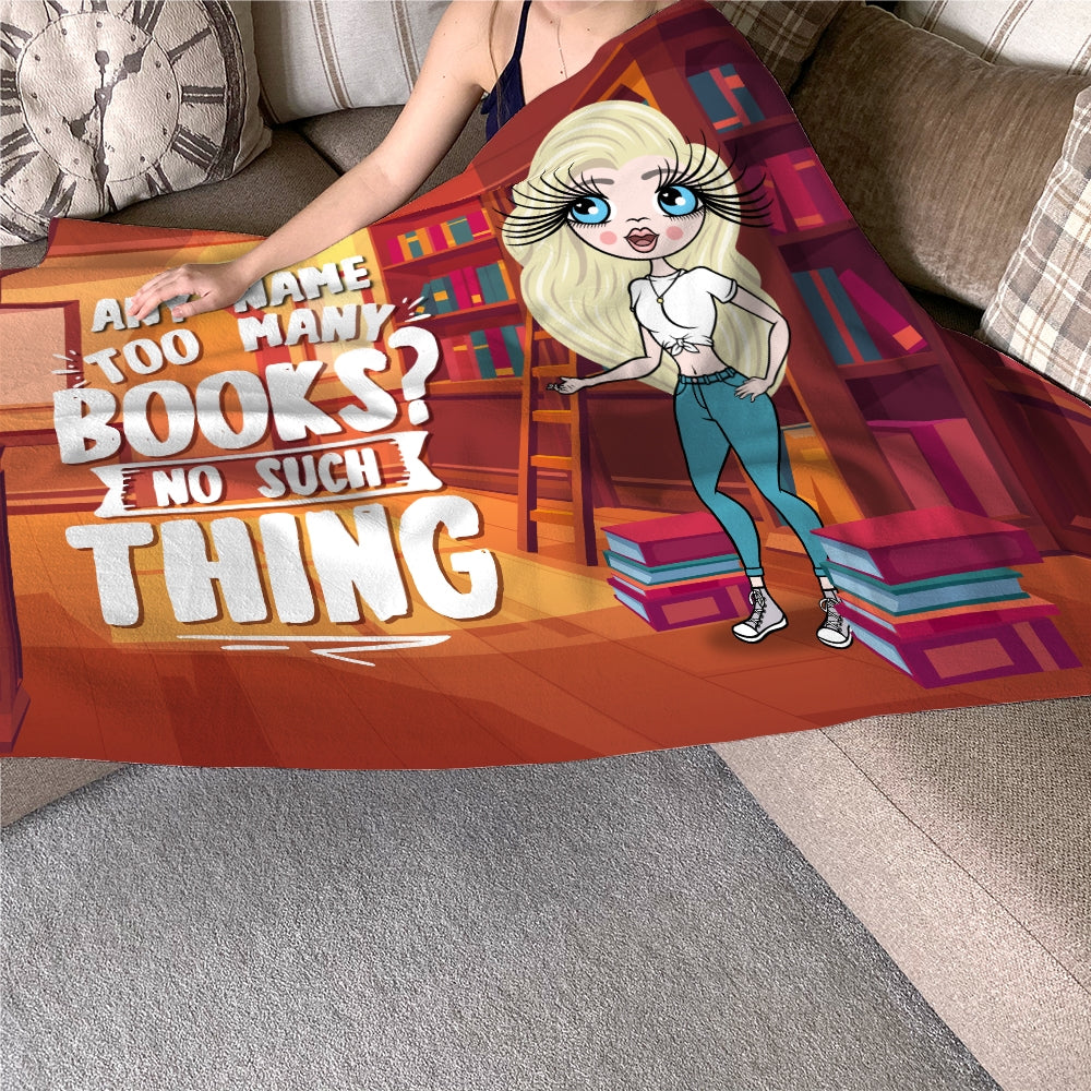 ClaireaBella Personalised Too Many Books Fleece Blanket - Image 6