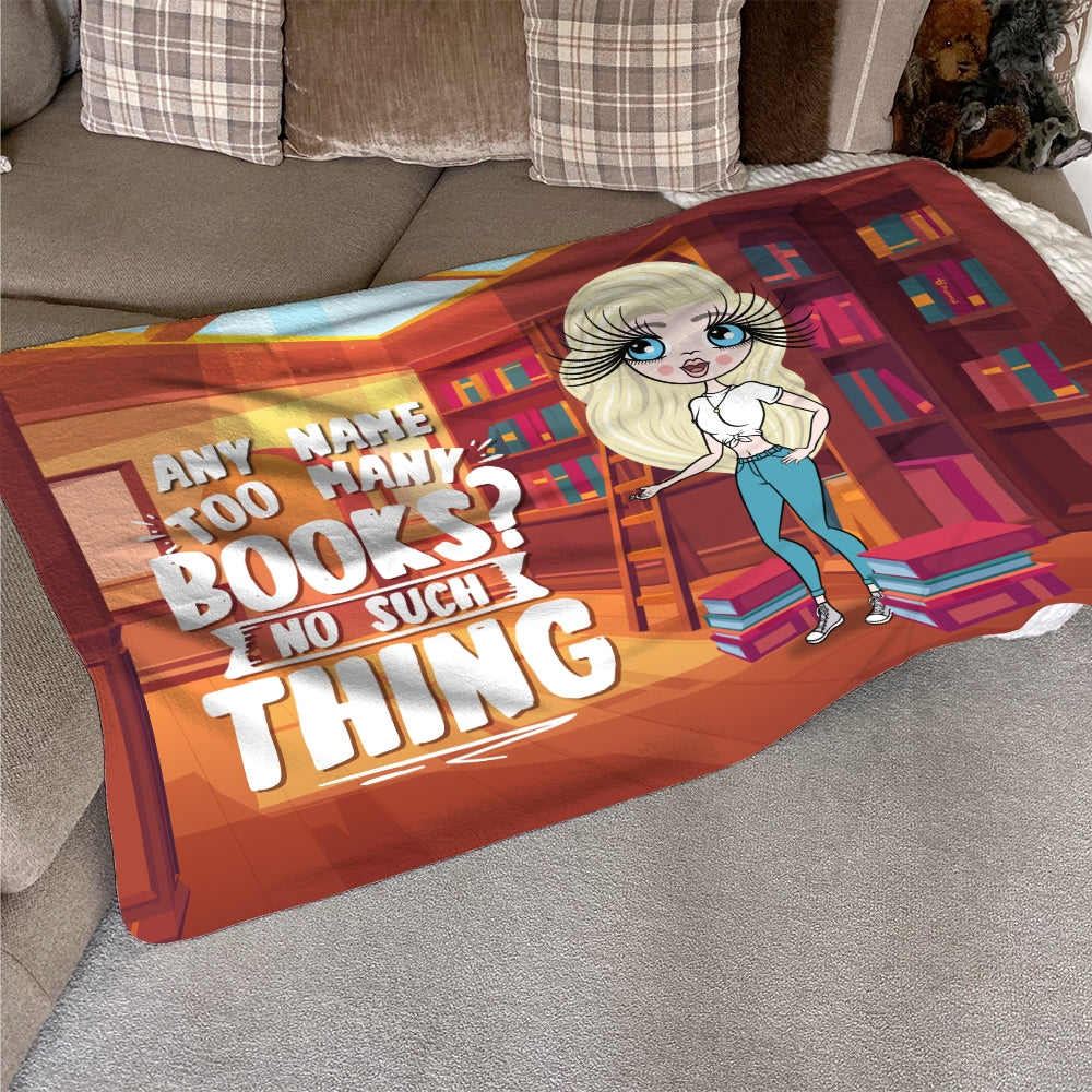 ClaireaBella Personalised Too Many Books Fleece Blanket - Image 1