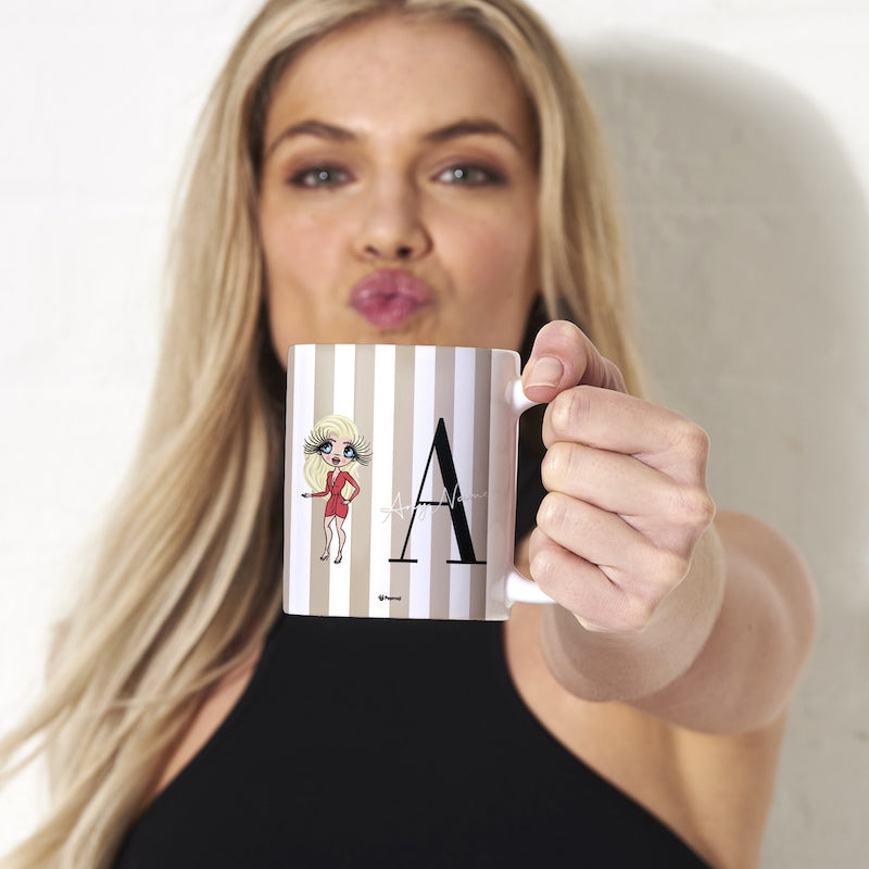 ClaireaBella The LUX Collection Initial Stripe Mug - Image 3
