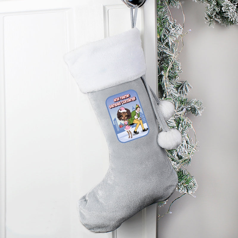 ClaireaBella Personalised Santa's Coming Christmas Stocking - Image 1