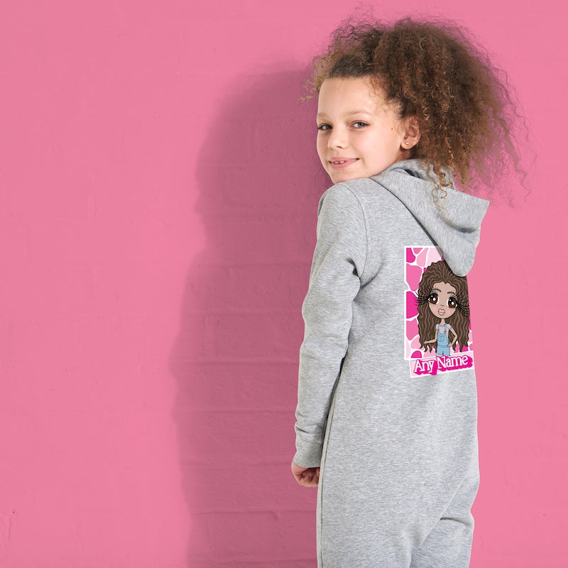 ClaireaBella Girls Personalised Pink Stone Wall Onesie - Image 1