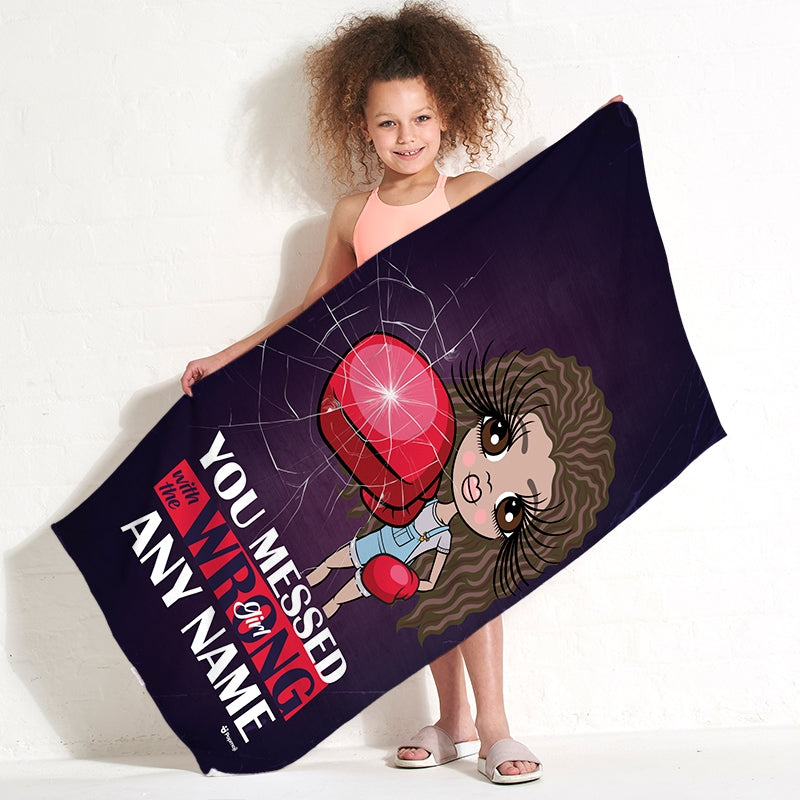 ClaireaBella Girls Personalised Wrong Girl Beach Towel - Image 2