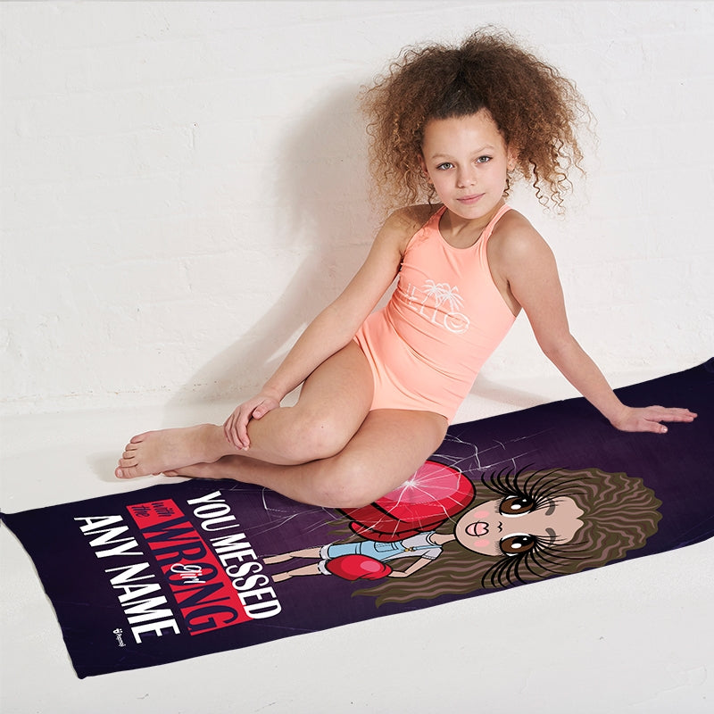 ClaireaBella Girls Personalised Wrong Girl Beach Towel - Image 4