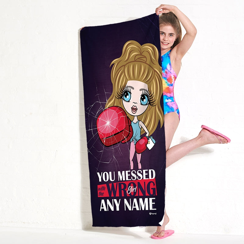 ClaireaBella Girls Personalised Wrong Girl Beach Towel - Image 5