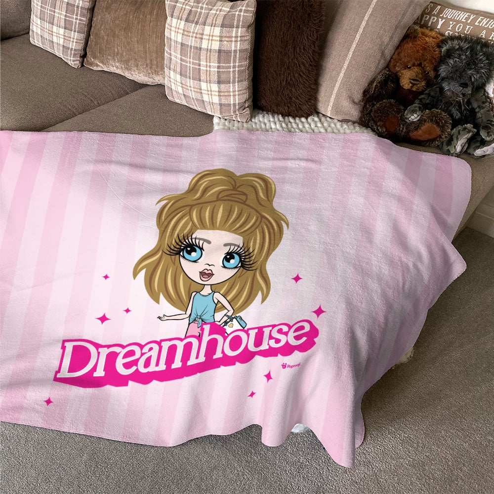 ClaireaBella Girls Personalised Pink Slogan Fleece Blanket - Image 1