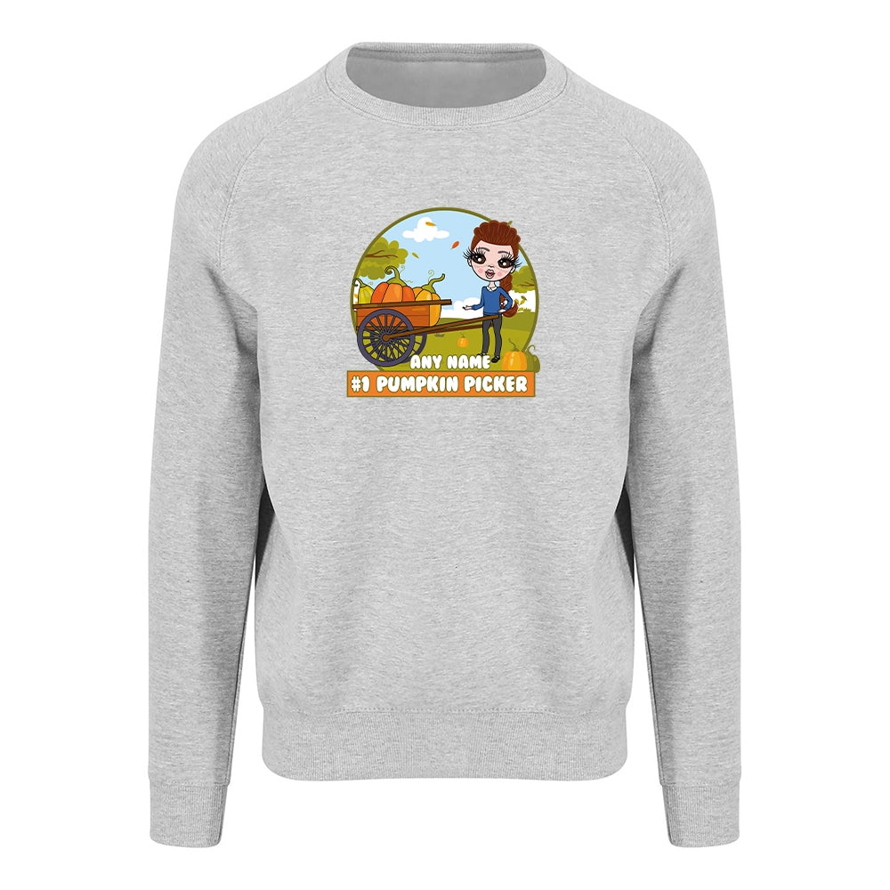 ClaireaBella Girls Personalised #1 Pumpkin Picker Sweatshirt - Image 4