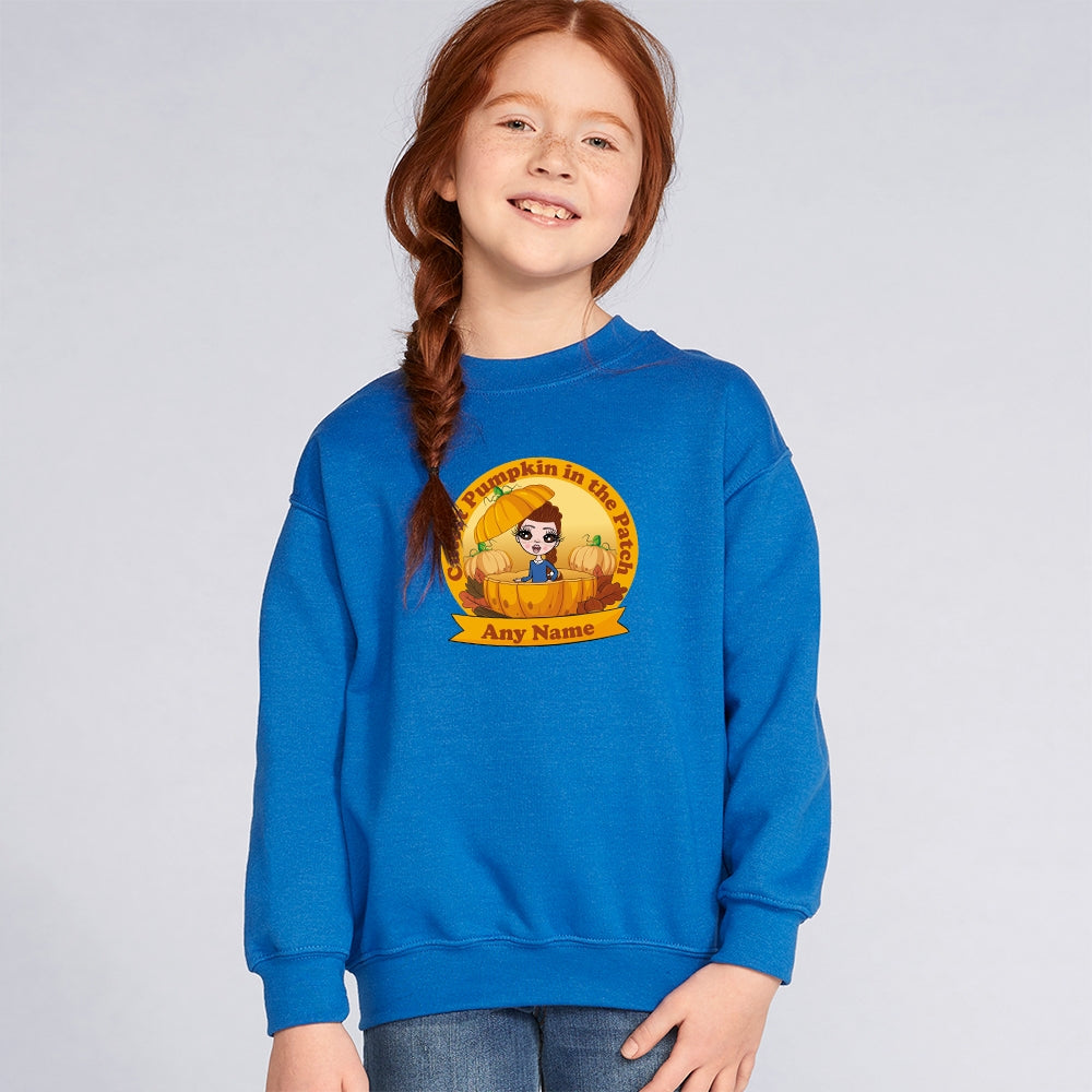 ClaireaBella Girls Personalised Cutest Pumpkin Sweatshirt - Image 1