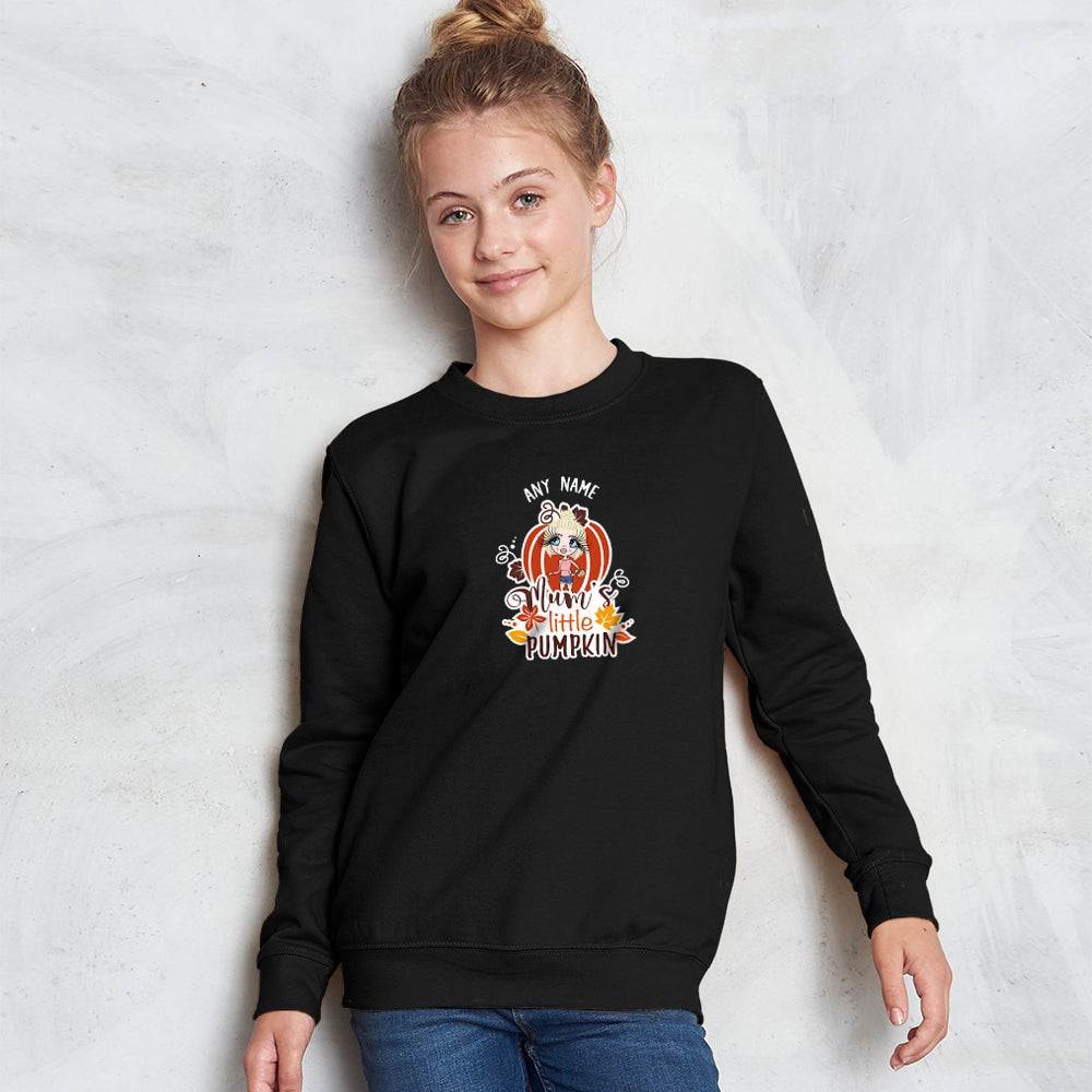ClaireaBella Girls Personalised Mum's Little Pumpkin Sweatshirt - Image 2