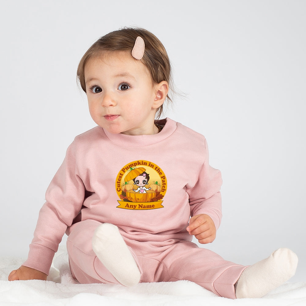 Early Years Girls Personalised Cutest Pumpkin Sweatshirt - Image 3