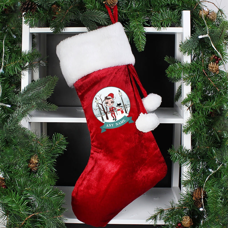 Jnr Boys Personalised Winter Wonderland Christmas Stocking - Image 1