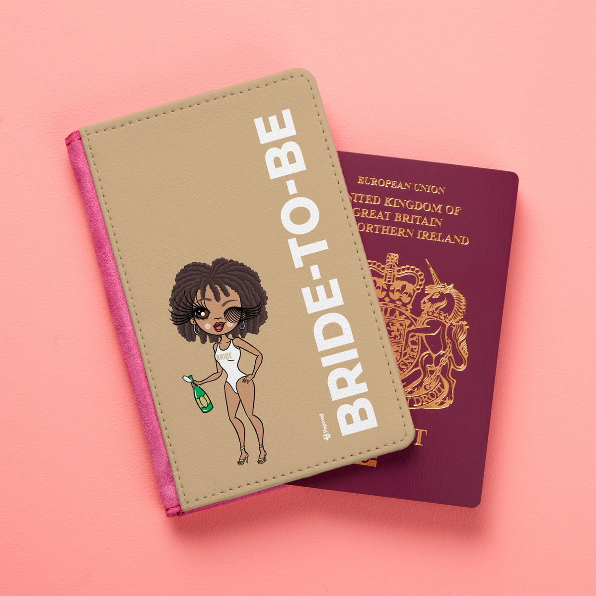 ClaireaBella Bold Bride To Be Nude Passport Cover – Toxic Fox