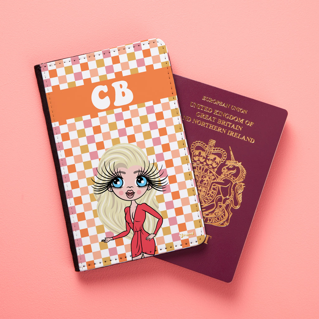 ClaireaBella Personalised Checkered Passport Cover