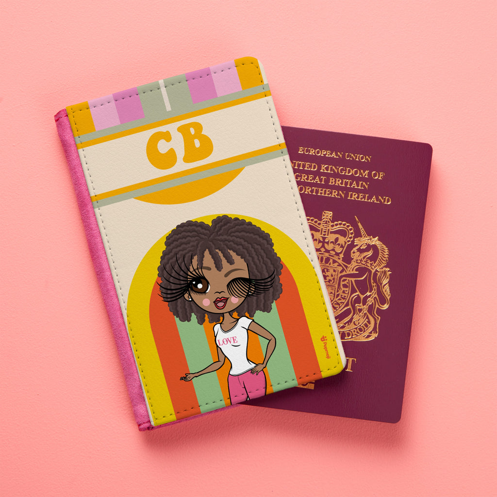 ClaireaBella Personalised Retro Rainbow Passport Cover