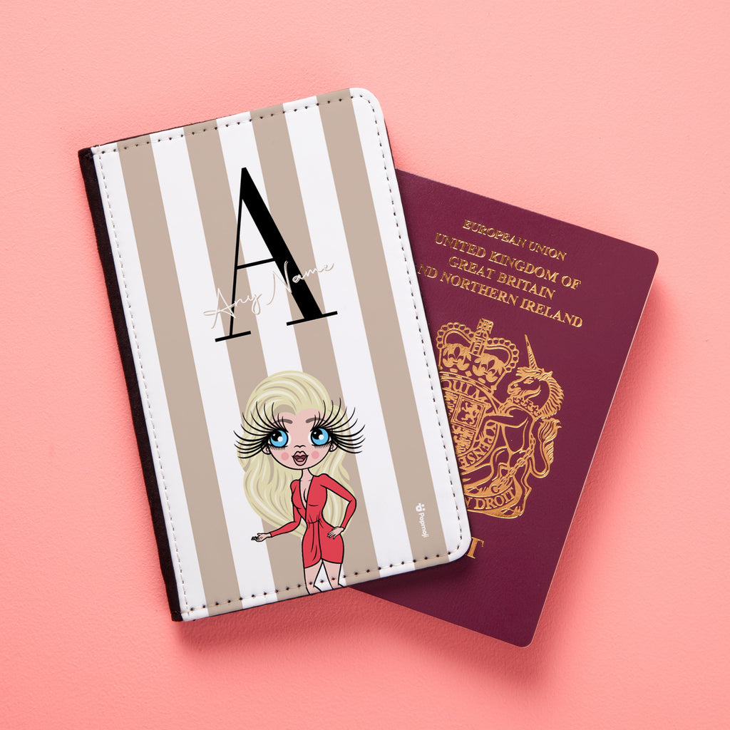 ClaireaBella The LUX Collection Initial Stripe Passport Cover