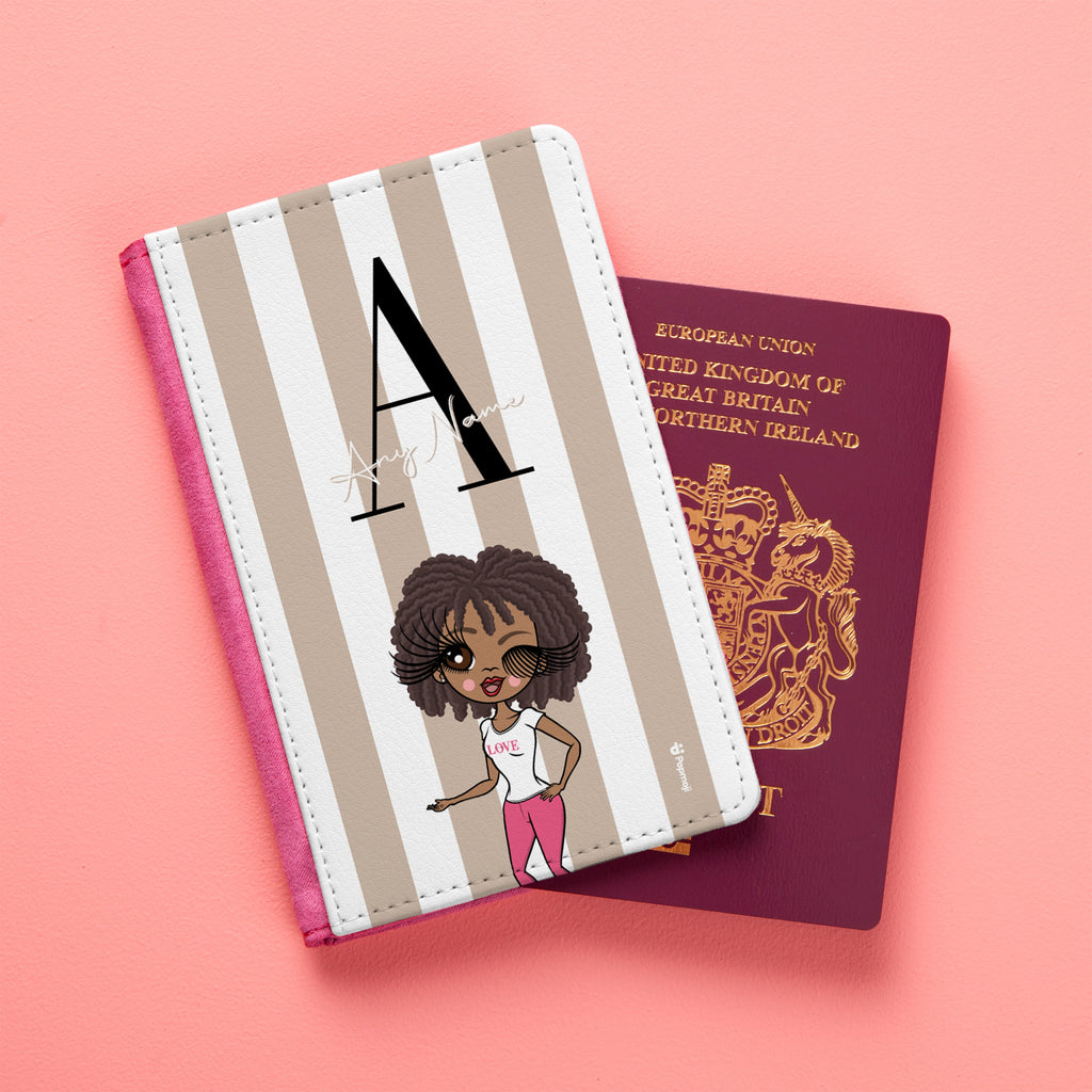 ClaireaBella The LUX Collection Initial Stripe Passport Cover